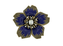 Load image into Gallery viewer, Midnight Blossom Navy Brooch