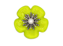 Load image into Gallery viewer, Camellia Yellow Enamel Brooch