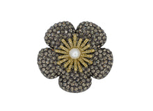 Load image into Gallery viewer, Camellia Midnight Grey Brooch