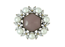Load image into Gallery viewer, Peony Pink Cabochon Brooch