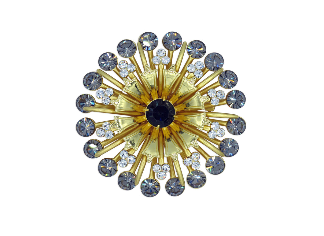 Calendula Gold Crystal Brooch