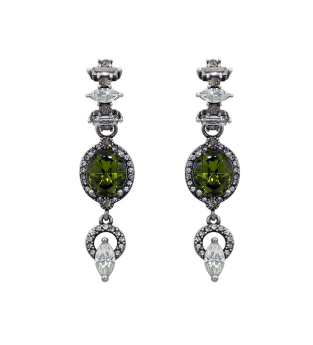 Calla Green Crystal Earrings