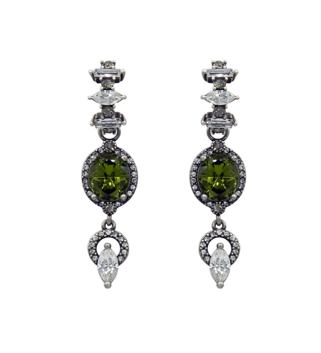 Calla Green Crystal Earrings