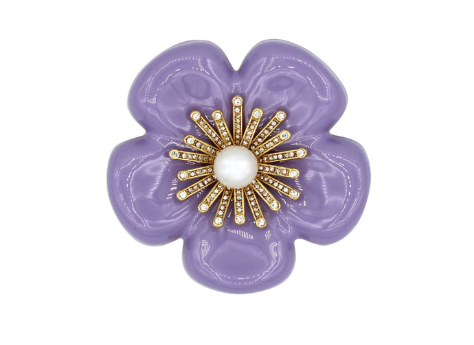 Cameillia Lilac Enamel Brooch