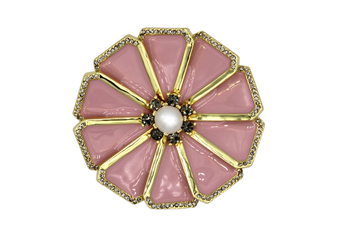 Dandelion Pink Enamel Brooch