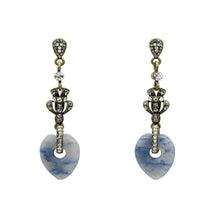 Load image into Gallery viewer, Heart-shaped Blue Drop Earrings
