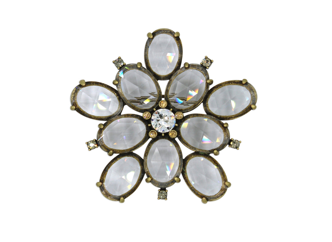 Dahlia Transparent Crystal Brooch