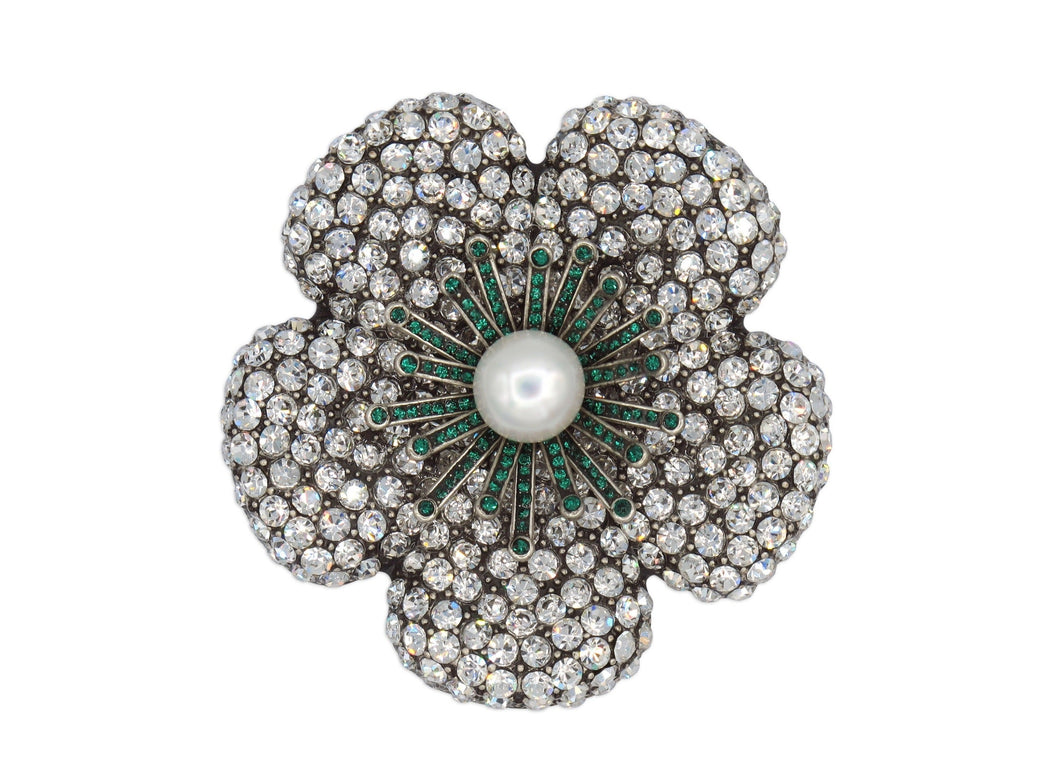 Camellia Emerald Contrast Brooch