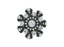 Load image into Gallery viewer, Buttercup Blue Crystal Brooch
