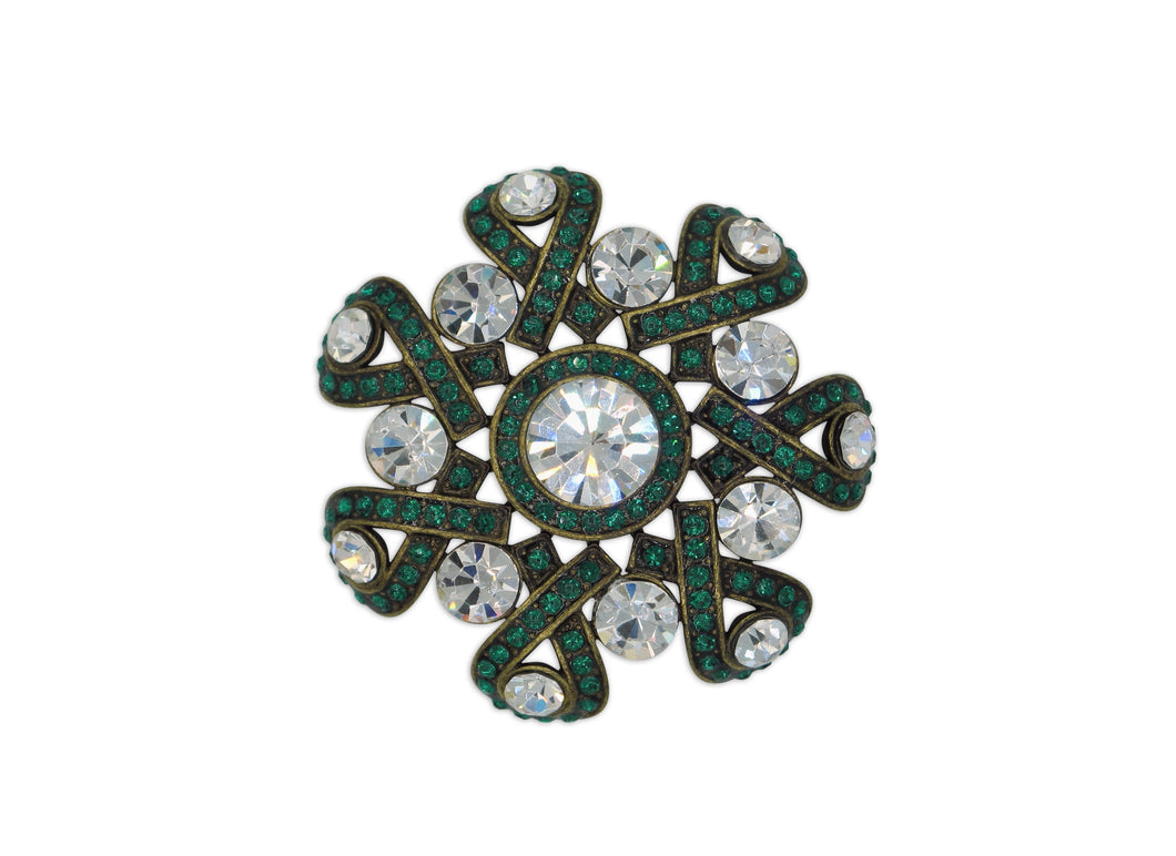 Buttercup Green Crystal Brooch