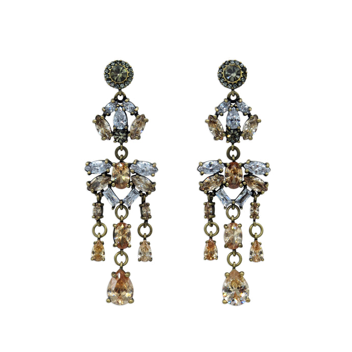 Chandelier Drop Champagne Earrings