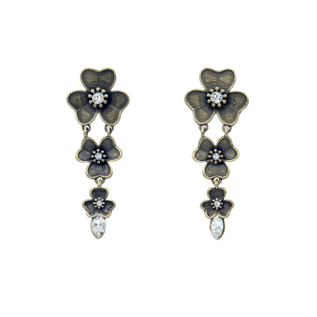 Floral Cascade Gold Earrings