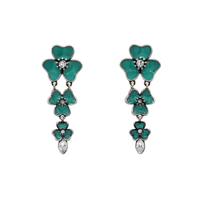 Floral Cascade Green Earrings