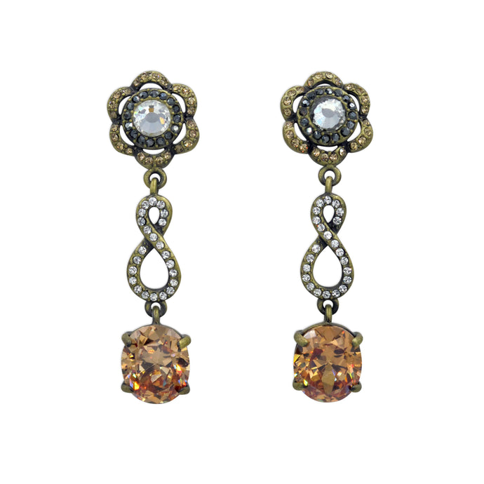 Floral Champagne Drop Earrings