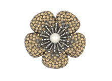 Load image into Gallery viewer, Camellia Champagne Crystal Brooch

